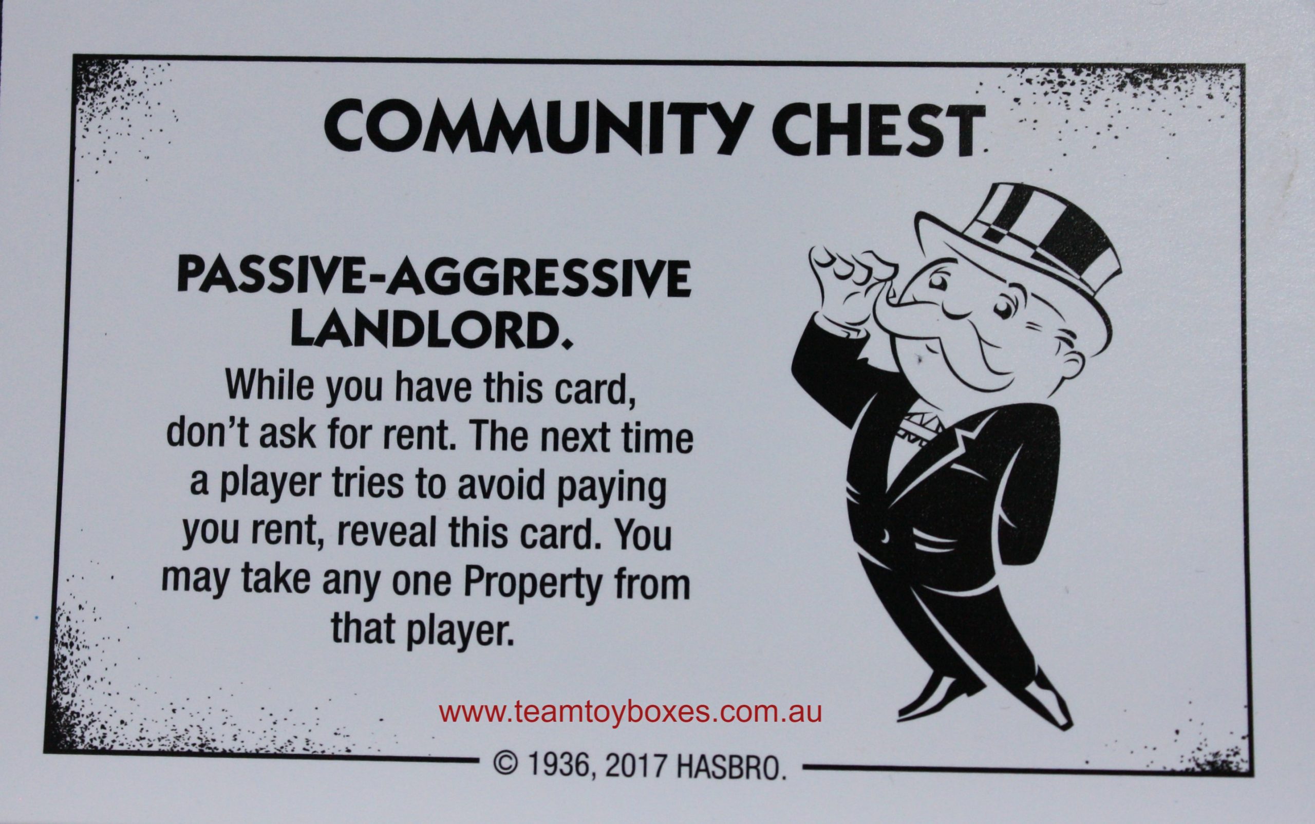 PARTS ONLY - Monopoly Board Game "Cheaters" Edition - (1) #10 Community Chest Card Only