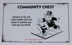 PARTS ONLY - Monopoly Board Game "Cheaters" Edition - (1) #6 Community Chest Card Only
