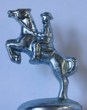 PARTS ONLY - Monopoly Board Game 2006 Hasbro Version - (1) Metal Horse and Rider Token Only