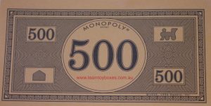 PARTS ONLY - Monopoly Board Game 2006 Hasbro Version - (1) Pack of 10 $500 Money Only
