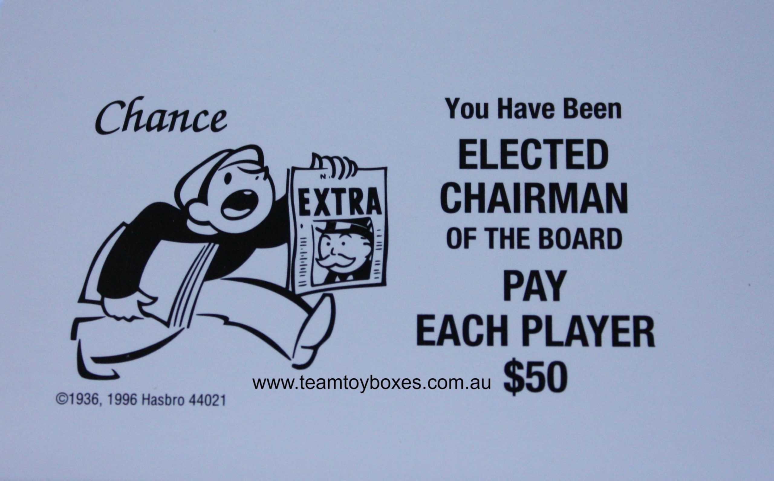 PARTS ONLY - Monopoly Board Game 2006 Hasbro Version - #1 Chance Card Only