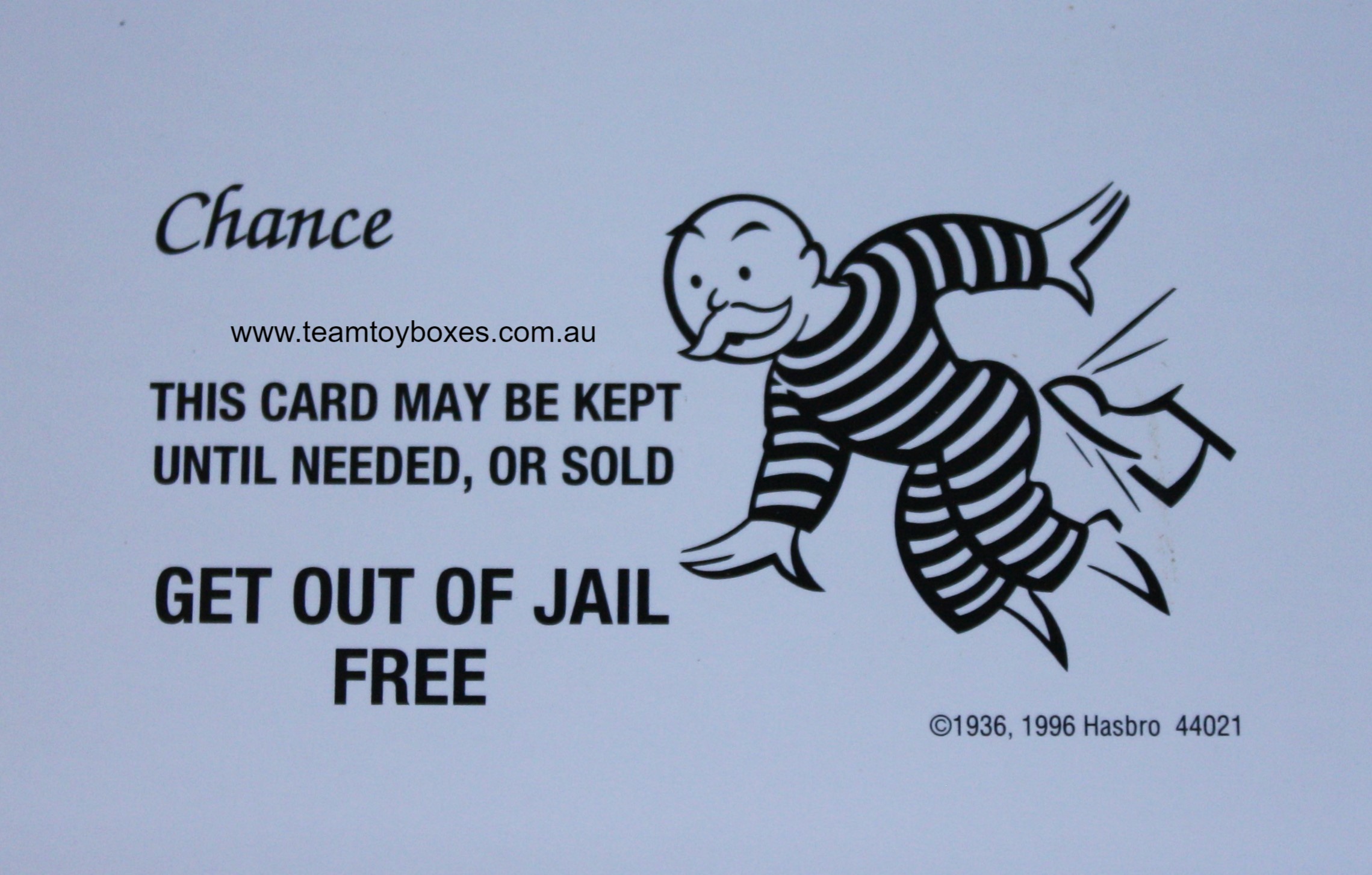 PARTS ONLY - Monopoly Board Game 2006 Hasbro Version - #10 Chance Card Only