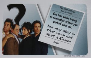 PARTS ONLY - Clue Seinfeld Board Game - #17 Intrigue Card Only