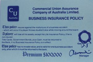 PARTS ONLY - Poleconomy Board Game - (1) Commercial Union Business Insurance Policy Only