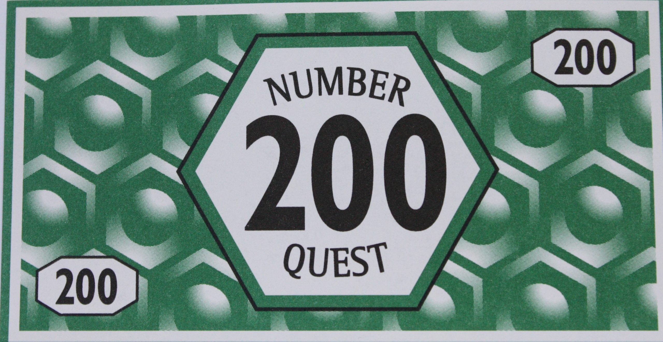 PARTS ONLY - Number Quest Board Game - (1) Pack of Ten $200 Money Only