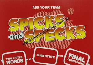 PARTS ONLY - Spicks And Specks The Board Game - (1) Pack of 42 "Two Little Words" Question Cards Only
