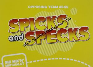 PARTS ONLY - Spicks And Specks The Board Game - (1) Pack of 43 "Sir Mix N Matchalot" Question Cards Only