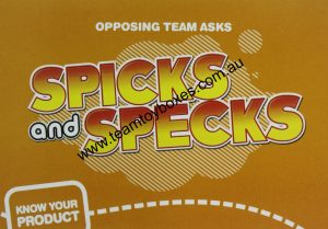 PARTS ONLY - Spicks And Specks The Board Game - (1) Pack of 43 "Know your Product" Question Cards Only
