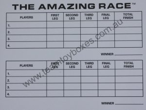 PARTS ONLY - The Amazing Race Board Game - (1) Score Pad Single Sheet Only