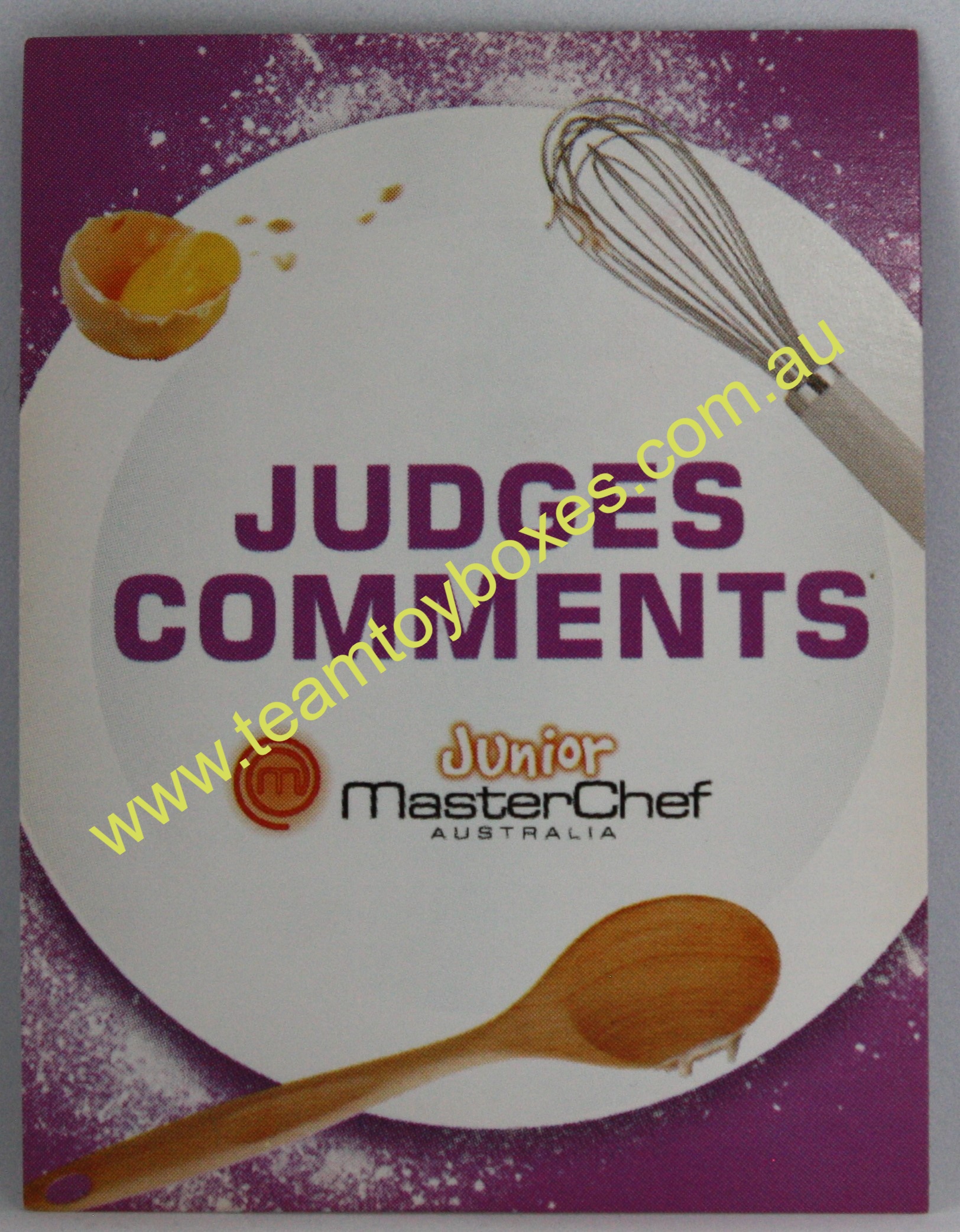 PARTS ONLY - Junior Master Chef Australia - (1) Pack of 10 Judges Comments Cards Only