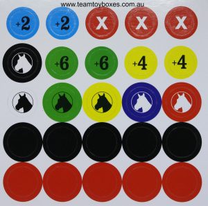 PARTS ONLY - Home Stretch Horse Racing Board Game - (2) Sheets Unpunched Tokens (New)