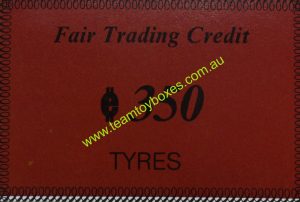 PARTS ONLY - Anti - Monopoly Board Game - (1) Tyres €350 Fair Trading Credit Card Only