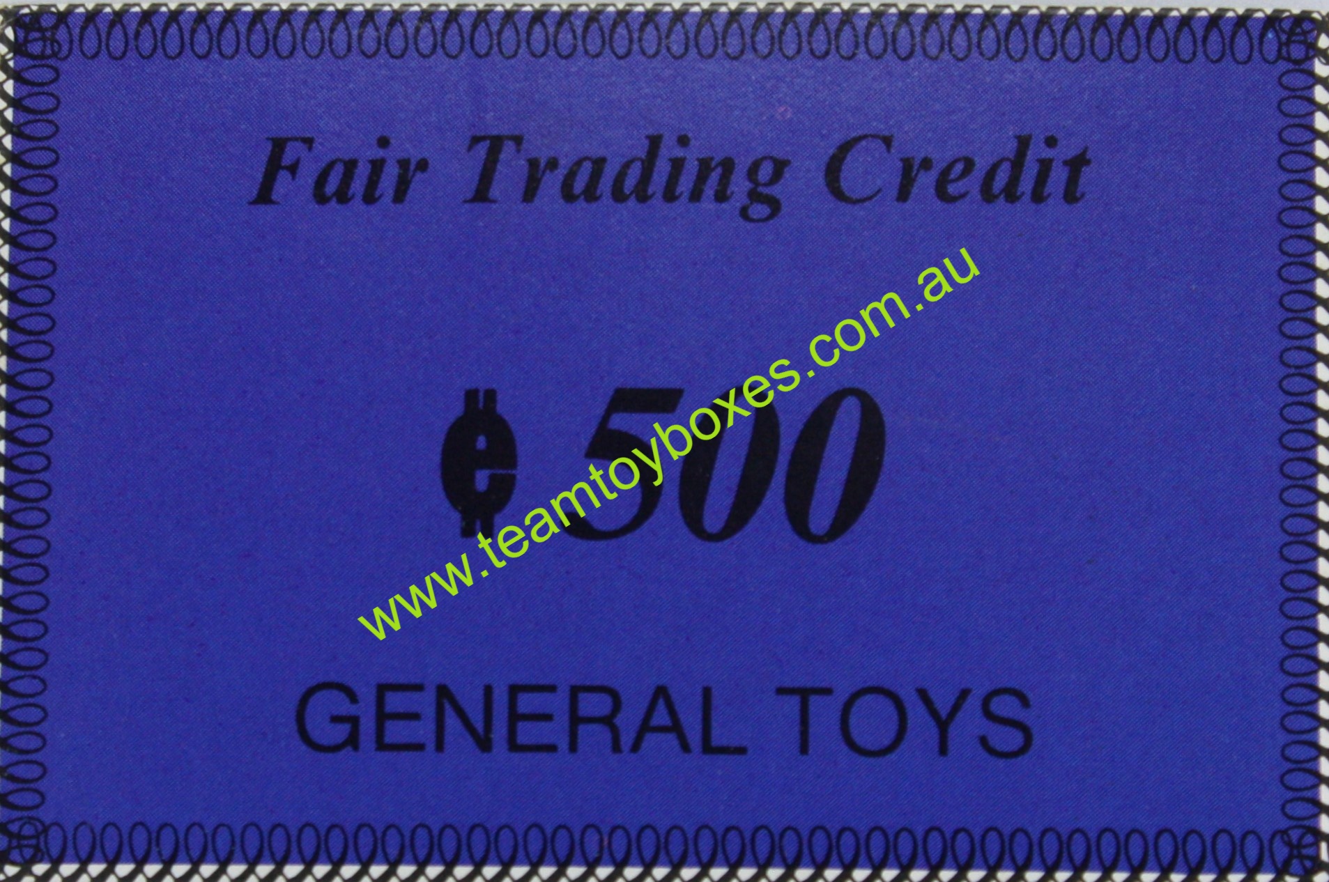 PARTS ONLY - Anti - Monopoly Board Game - (1) General Toys €500 Fair Trading Credit Card Only