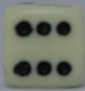PARTS ONLY - Anti - Monopoly Board Game - (1) Die Only