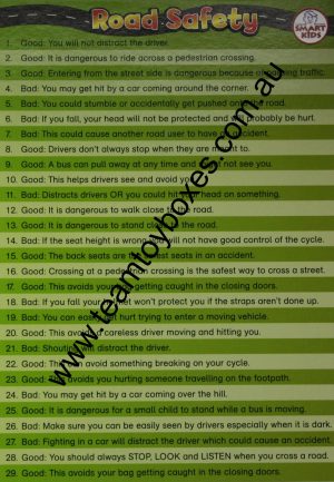 PARTS ONLY - Personal Safety Healthy Living and Well Being Board Game - (1) Road Safety Card Only
