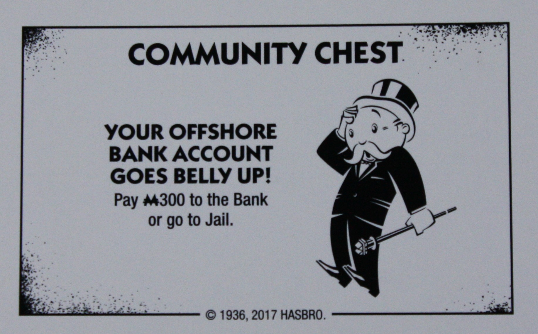 PARTS ONLY - Monopoly Board Game "Cheaters" Edition - (1) #14 Community Chest Card Only