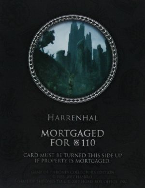 PARTS ONLY - Monopoly Board Game "Game of Thrones" Collector’s Edition - (1) Harrenhal Title Deed Card Only