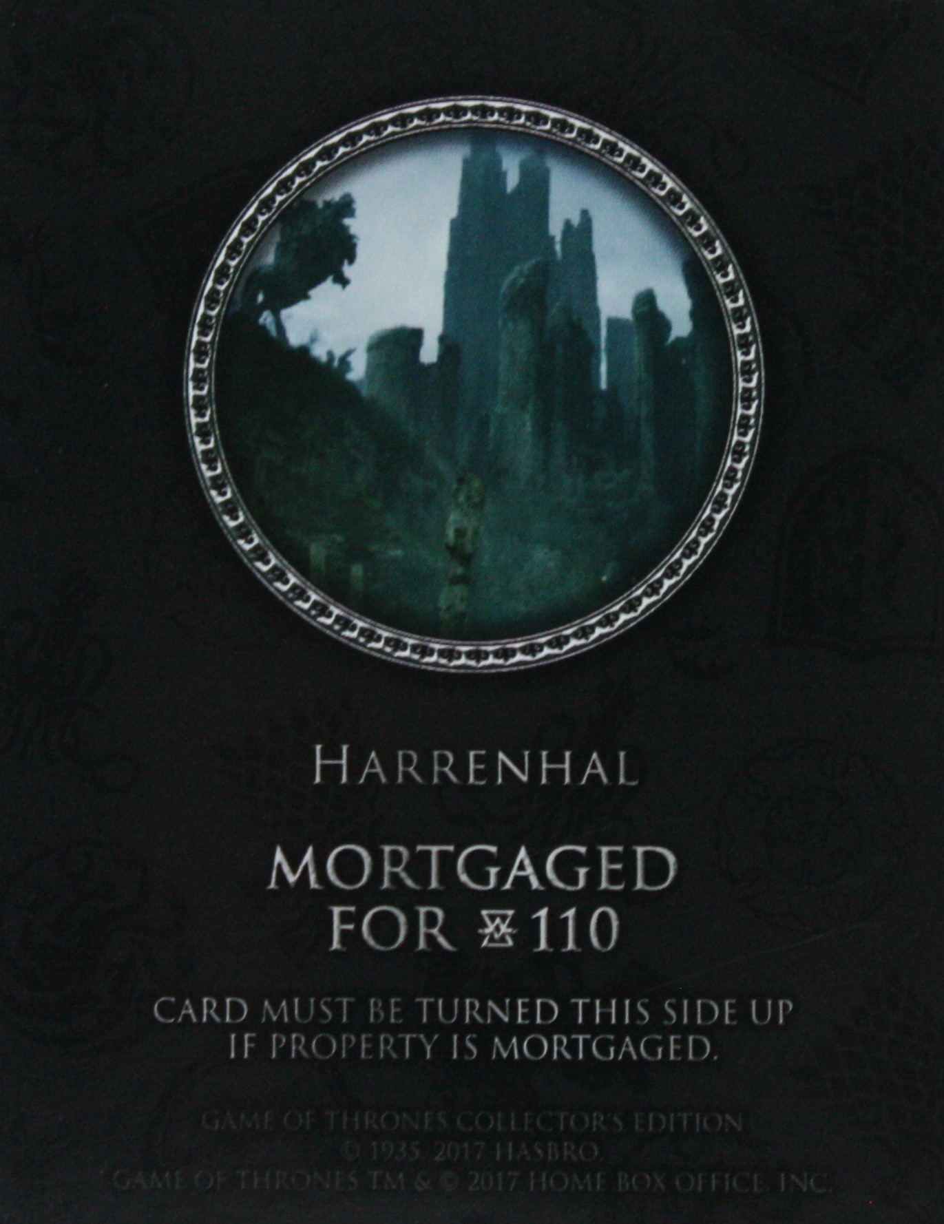 PARTS ONLY - Monopoly Board Game "Game of Thrones" Collector’s Edition - (1) Harrenhal Title Deed Card Only