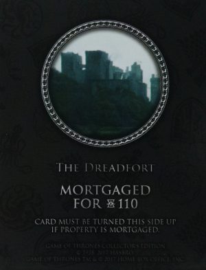 PARTS ONLY - Monopoly Board Game "Game of Thrones" Collector’s Edition - (1) The Dreadfort Title Deed Card Only