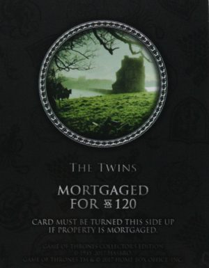 PARTS ONLY - Monopoly Board Game "Game of Thrones" Collector’s Edition - (1) The Twins Title Deed Card Only