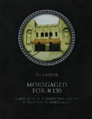 PARTS ONLY - Monopoly Board Game "Game of Thrones" Collector’s Edition - (1) Astapor Title Deed Card Only