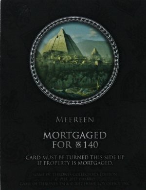PARTS ONLY - Monopoly Board Game "Game of Thrones" Collector’s Edition - (1) Meereen Title Deed Card Only