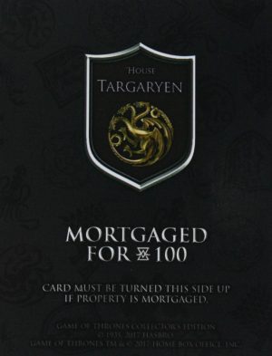PARTS ONLY - Monopoly Board Game "Game of Thrones" Collector’s Edition - (1) House Targaryen Title Deed Card Only