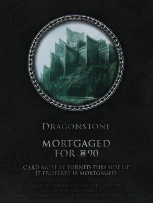 PARTS ONLY - Monopoly Board Game "Game of Thrones" Collector’s Edition - (1) Dragonstone Title Deed Card Only