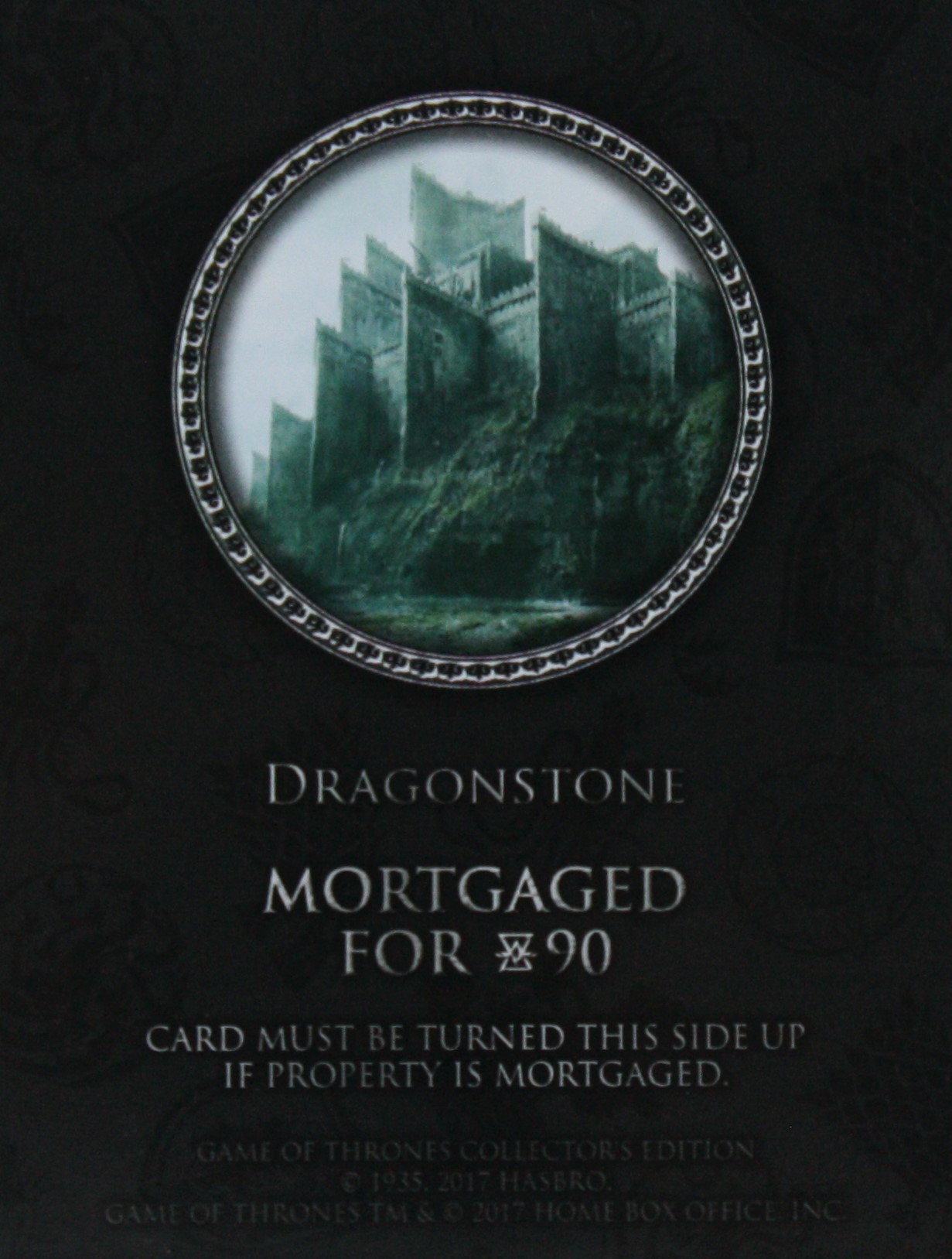 PARTS ONLY - Monopoly Board Game "Game of Thrones" Collector’s Edition - (1) Dragonstone Title Deed Card Only