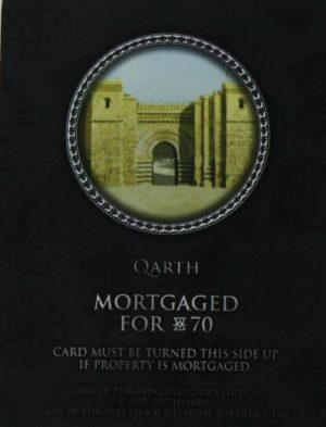 PARTS ONLY - Monopoly Board Game "Game of Thrones" Collector’s Edition - (1) Qarth Title Deed Card Only