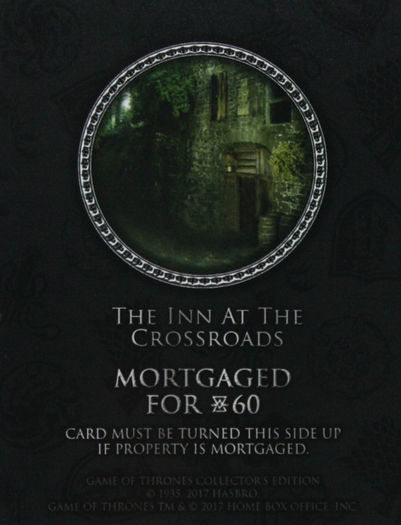PARTS ONLY - Monopoly Board Game "Game of Thrones" Collector’s Edition - (1) The Inn At The Crossroads Title Deed Card Only