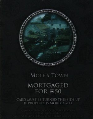 PARTS ONLY - Monopoly Board Game "Game of Thrones" Collector’s Edition - (1) Mole's Town Title Deed Card Only