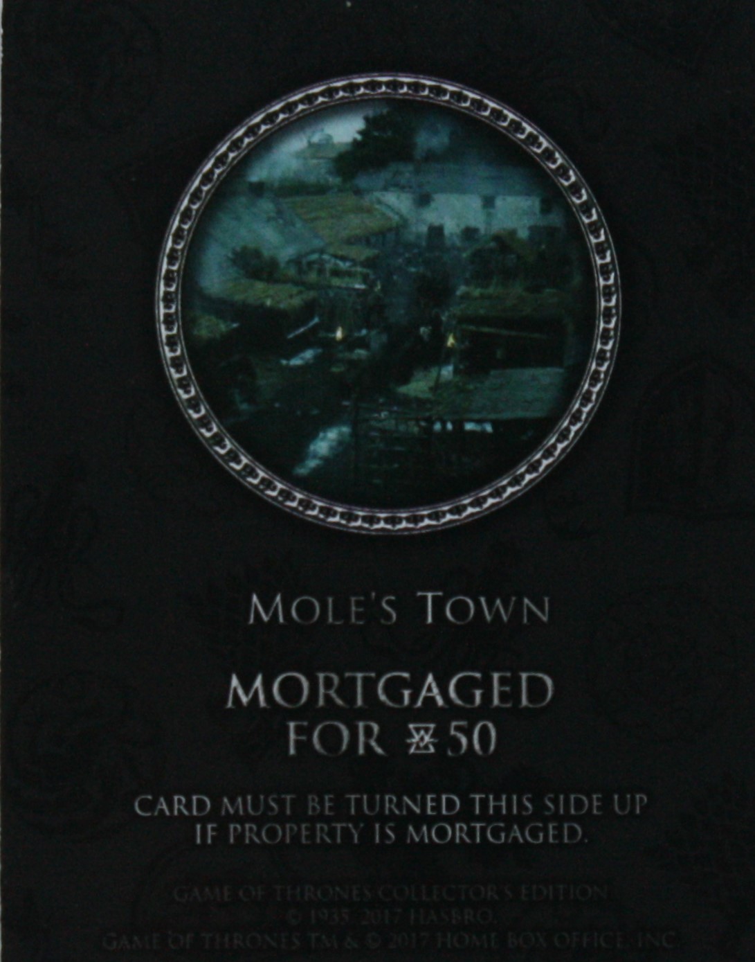 PARTS ONLY - Monopoly Board Game "Game of Thrones" Collector’s Edition - (1) Mole's Town Title Deed Card Only