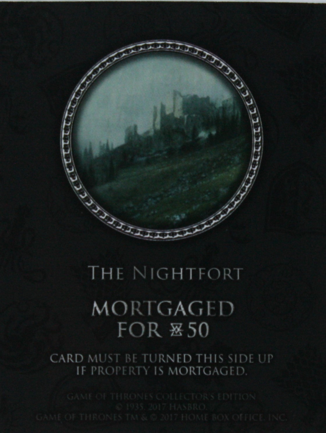 PARTS ONLY - Monopoly Board Game "Game of Thrones" Collector’s Edition - (1) The Nightfort Title Deed Card Only