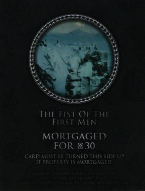 PARTS ONLY - Monopoly Board Game "Game of Thrones" Collector’s Edition - (1) The Fist Of The First Men Title Deed Card Only