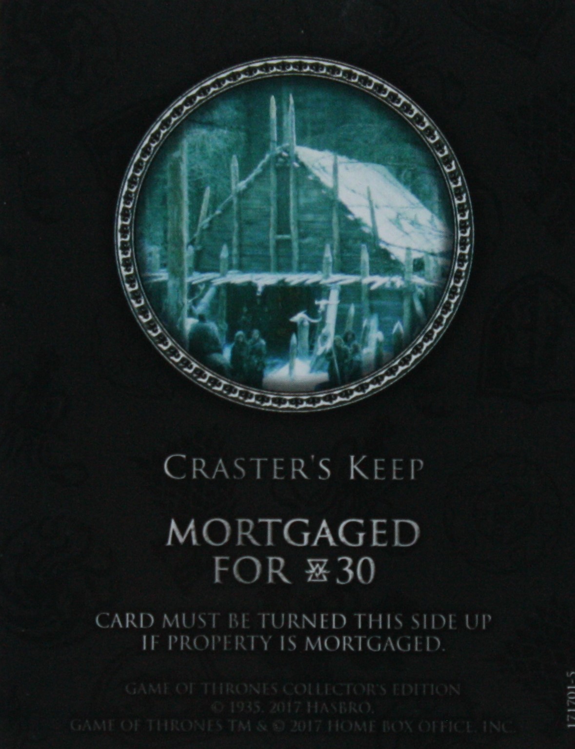 PARTS ONLY - Monopoly Board Game "Game of Thrones" Collector’s Edition - (1) Craster's Keep Title Deed Card Only