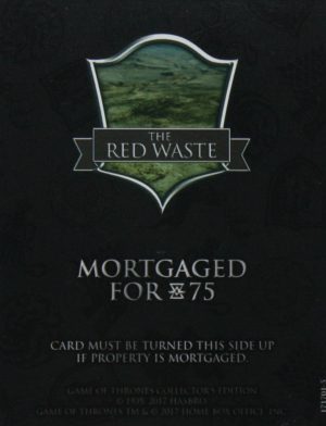 PARTS ONLY - Monopoly Board Game "Game of Thrones" Collector’s Edition - (1) The Red Waste Title Deed Card Only