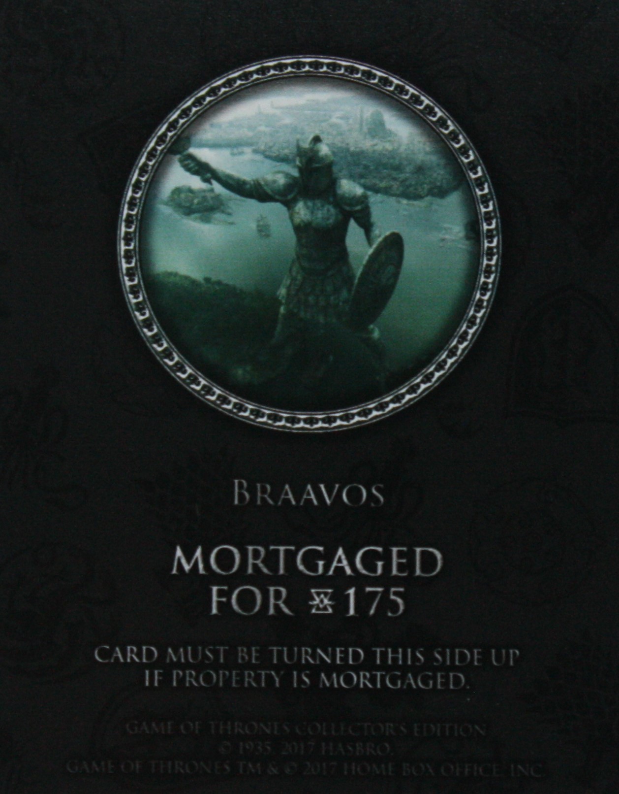 PARTS ONLY - Monopoly Board Game "Game of Thrones" Collector’s Edition - (1) Braavos Title Deed Card Only