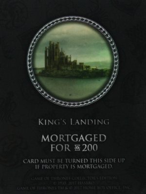 PARTS ONLY - Monopoly Board Game "Game of Thrones" Collector’s Edition - (1) King's Landing Title Deed Card Only