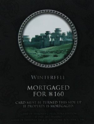 PARTS ONLY - Monopoly Board Game "Game of Thrones" Collector’s Edition - (1) Winterfell Title Deed Card Only
