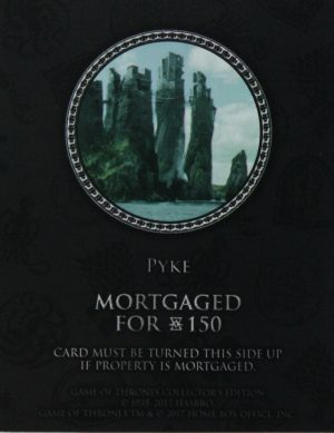 PARTS ONLY - Monopoly Board Game "Game of Thrones" Collector’s Edition - (1) Pyke Title Deed Card Only
