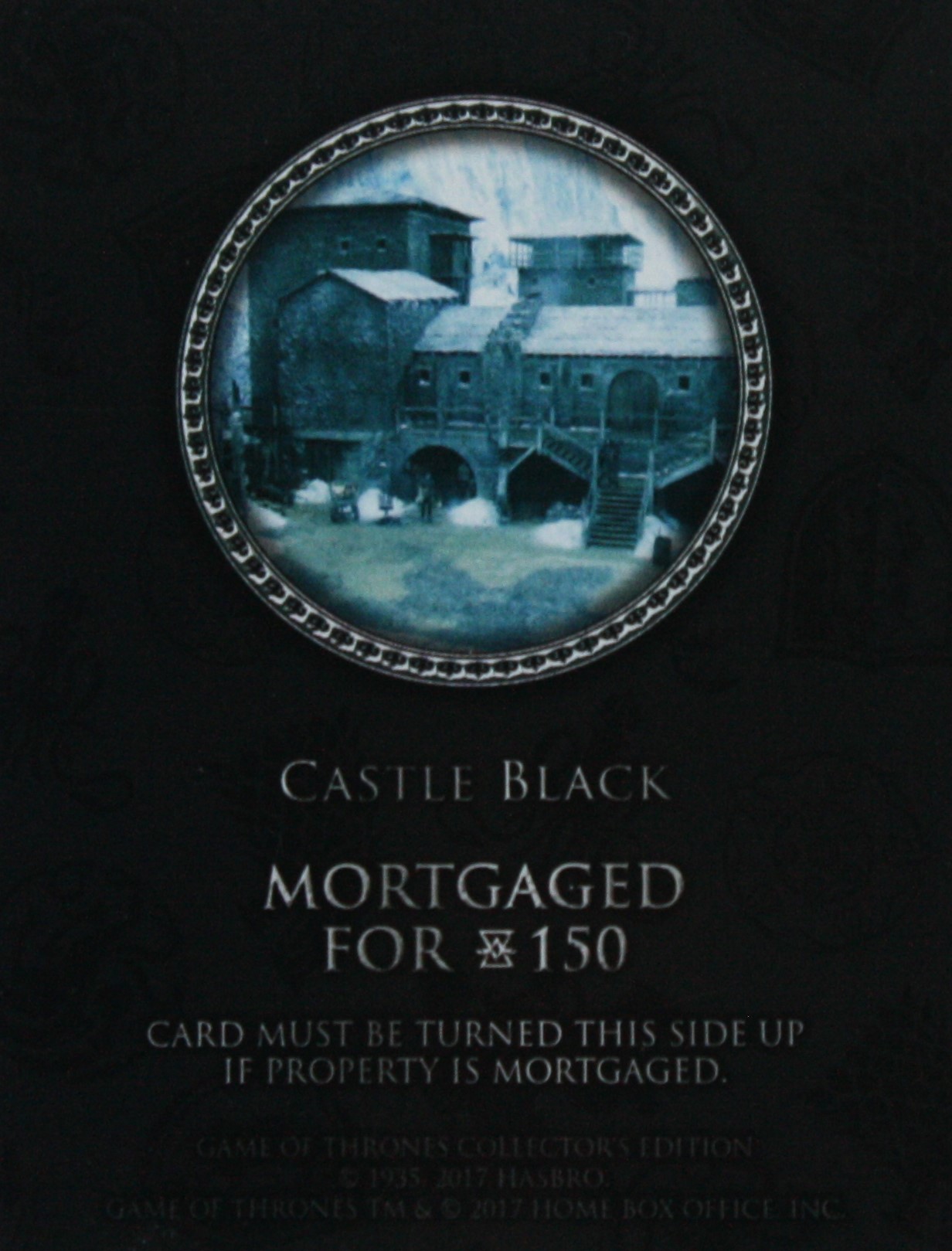 PARTS ONLY - Monopoly Board Game "Game of Thrones" Collector’s Edition - (1) Castle Black Title Deed Card Only