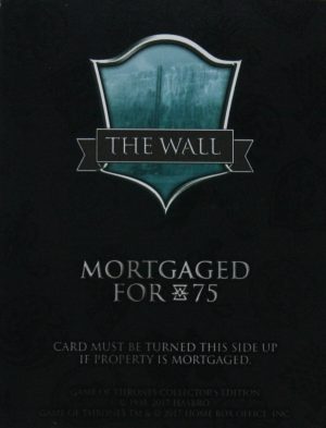 PARTS ONLY - Monopoly Board Game "Game of Thrones" Collector’s Edition - (1) The Wall Title Deed Card Only