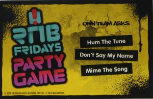 PARTS ONLY - RNB Fridays Party Board Game - (1) Pack of 49 Questions (Hum The Tune, Don't Say My Name, Mime The Song)