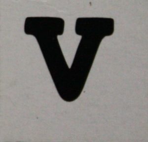 PARTS ONLY - Skeleton Hangman Magnetic Pocket Game - (1) Magnetic Letter V Only