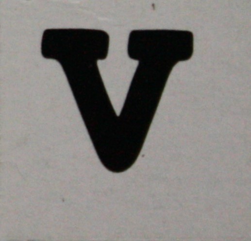 PARTS ONLY - Skeleton Hangman Magnetic Pocket Game - (1) Magnetic Letter V Only