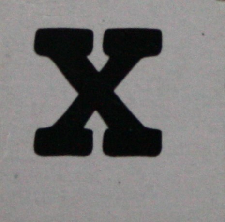 PARTS ONLY - Skeleton Hangman Magnetic Pocket Game - (1) Magnetic Letter X Only