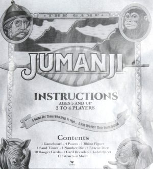 PARTS ONLY - Jumanji Board Game - Instructions Only