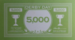PARTS ONLY - Derby Day DVD Game - (1) Pack of 10 $5,000 Notes Only