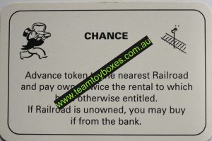 PARTS ONLY - Monopoly Board Game 1996 Edition - (1) Number 1 Chance Card Only